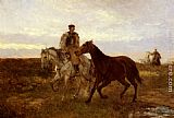Leading the Horses Home at Sunset by Mihaly Munkacsy